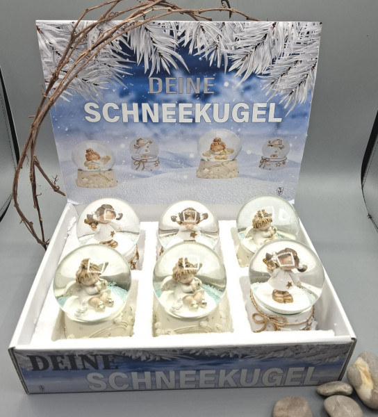 Display "Deine Schneekugel" 6x6x9 cmVE=6 Stück sortiert