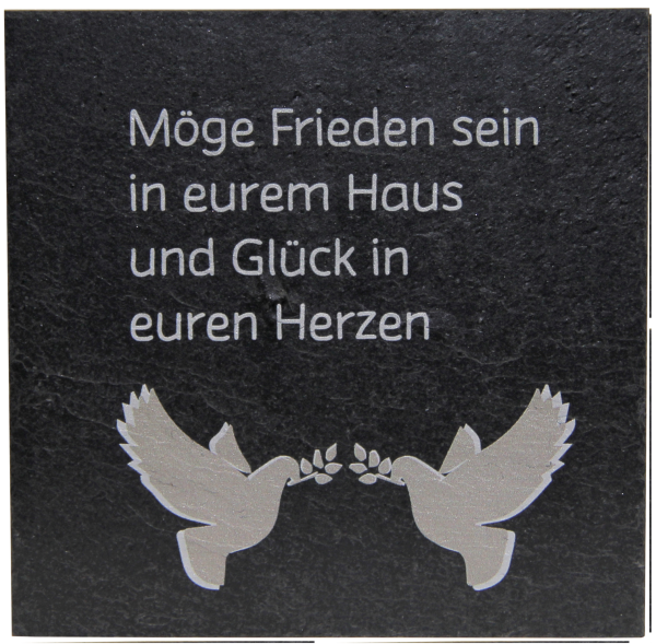 Schiefertafel "Möge Frieden sein.."9x9cm