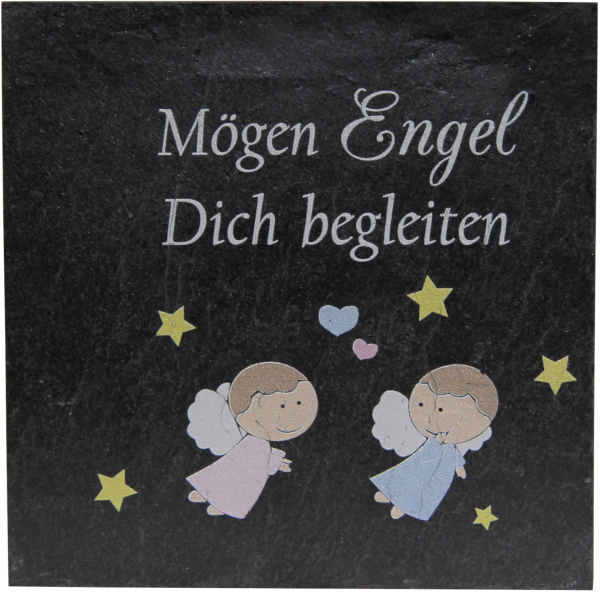 Schiefertafel "Mögen Engel dich.."9x9cm