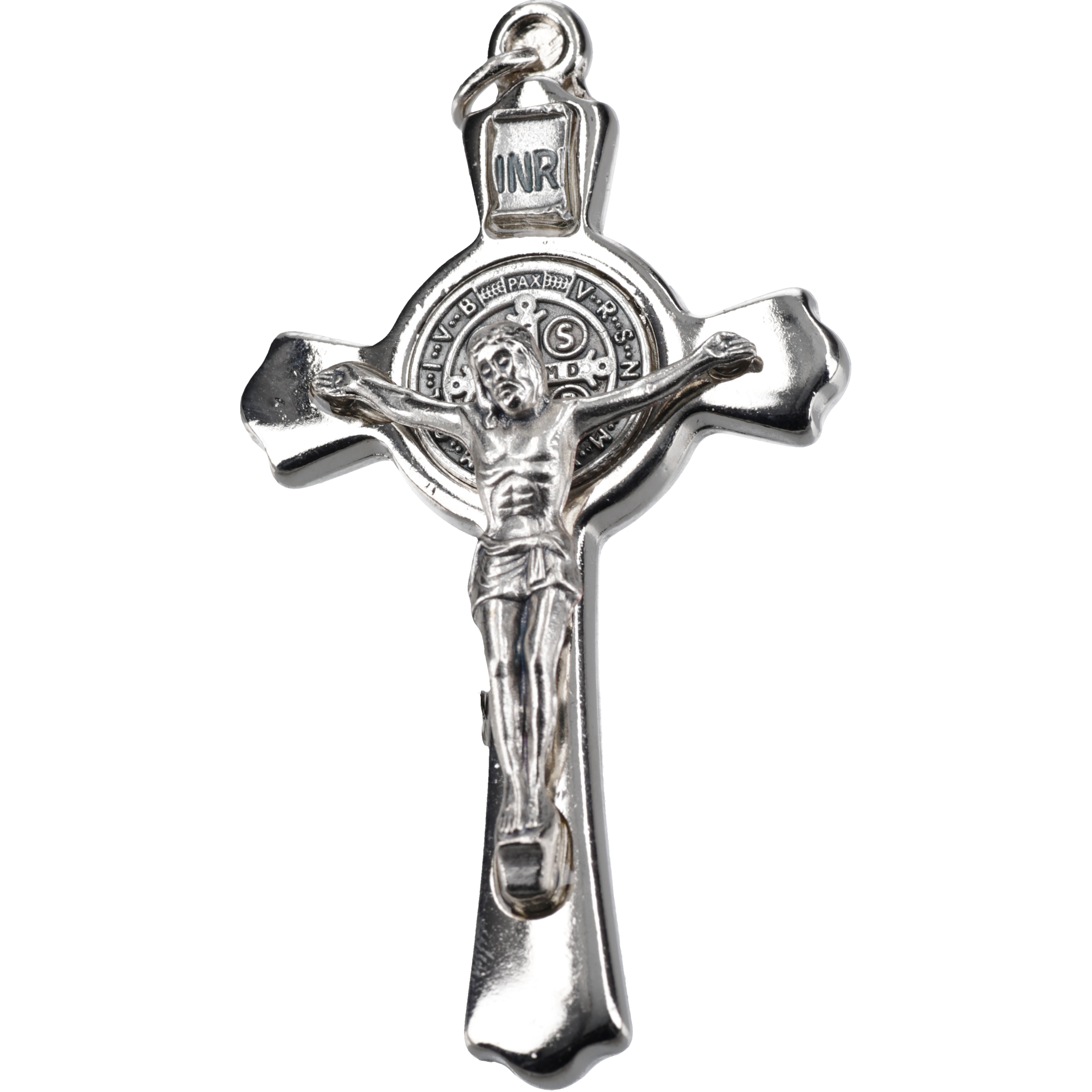 Rosenkranz Kreuz Benediktus Metall silber 4 cm, 8,99 €